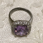 Purple Stone Cocktail Ring Silver Tone Womens size 9 Hallo Design — photo 6