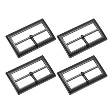 4Pcs Belt Buckle, 1.38" Single Prong Rectangle Buckles, Metallic Gray