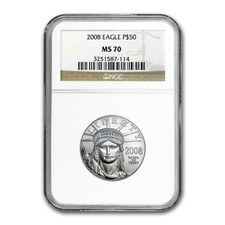 2008 1/2 oz American Platinum Eagle MS-70 NGC 2378.72 per troy oz
