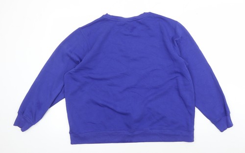 Marks and Spencer Women's Blue Logo Pullover Sweatshirt L - Picture 2 of 12