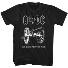 AC/DC For Those About To Rock Black Rock and Roll Music Band T-Shirt