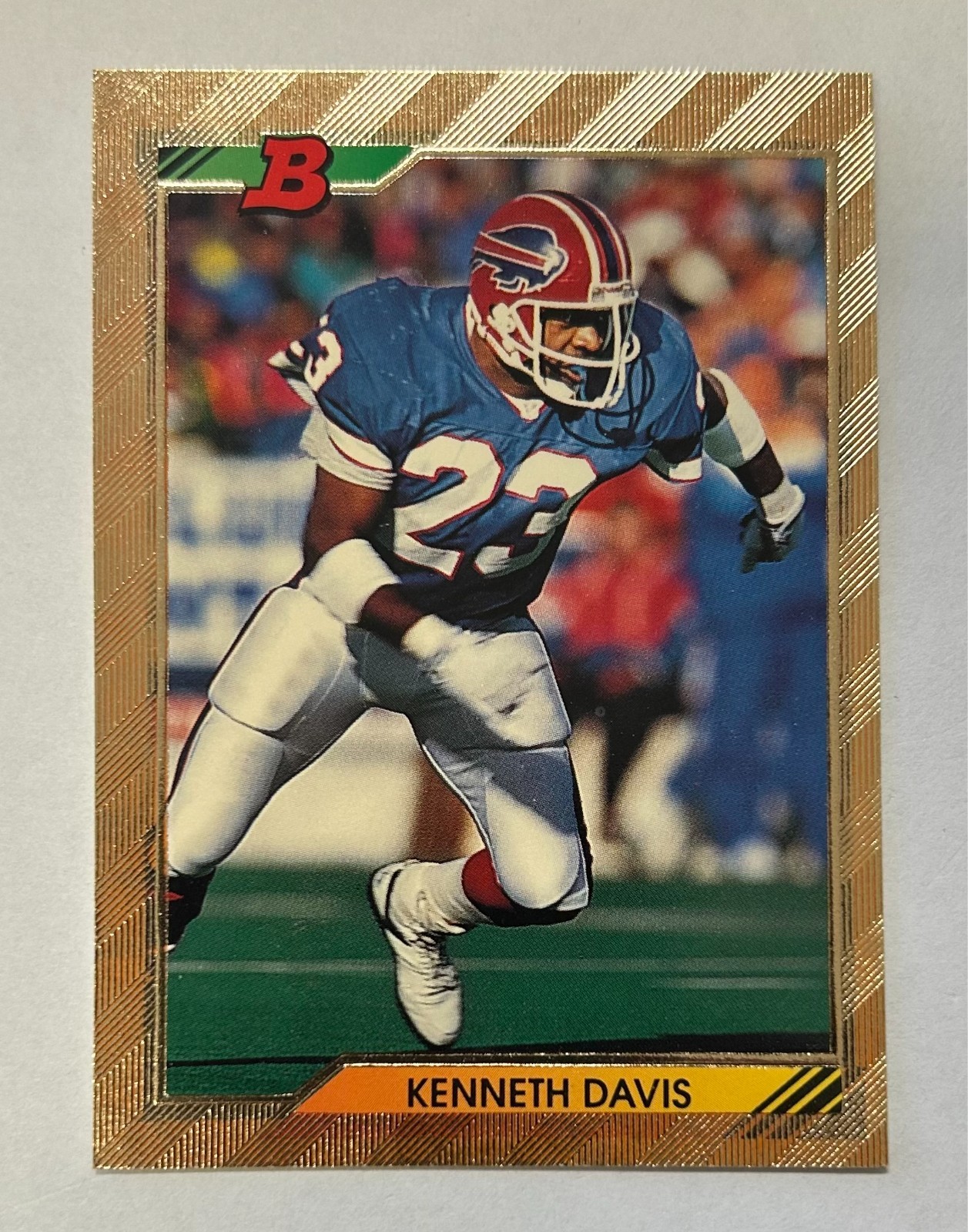 1992 Bowman Kenneth Davis #216 Gold Foil NFL Giants FREE SHIPPING!