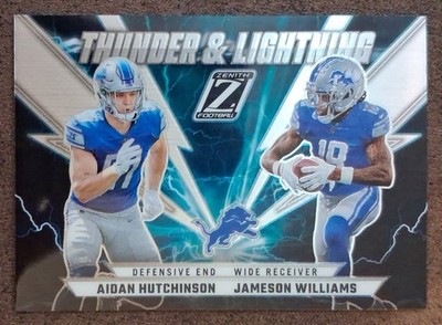 Aidan Hutchinson Jameson Williams 2022 Panini Zenith #TLAJ Thunder and Lightning