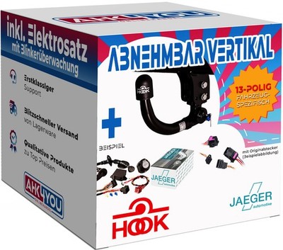 HOOK AHK für Ford S-MAX ab 15 vert. abnehmbar + 13-pol JAEGER ES SPEZ