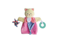 DOUDOU ET COMPAGNIE,Pink cat puppet 30 cm, , DC3005CHAT