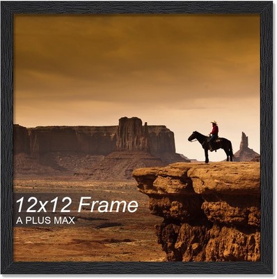 A PLUS MAX Square 12x12 Frame, Black Engineered Wood Picture 12x12,