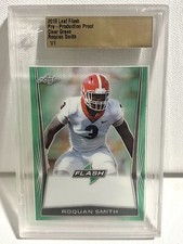 2018 Leaf Clear Green 1/1 Roquan Smith Rookie Pre Production Proof Uncirculated