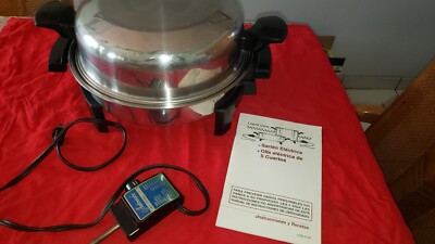 ELECTRIC SKILLET LIQUID CORE Stainless Steel with Dome Cover 11