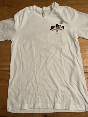 Philadelphia Phillies Shirt Medium Jim Beam Bourbon Official White Has Sticker