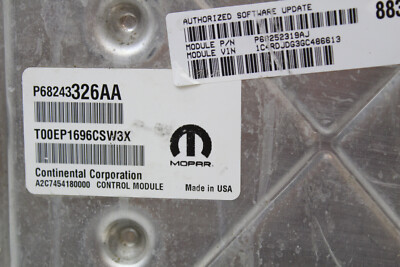 16 17 Jeep Grand Cherokee 68243326AA Computer Engine Control