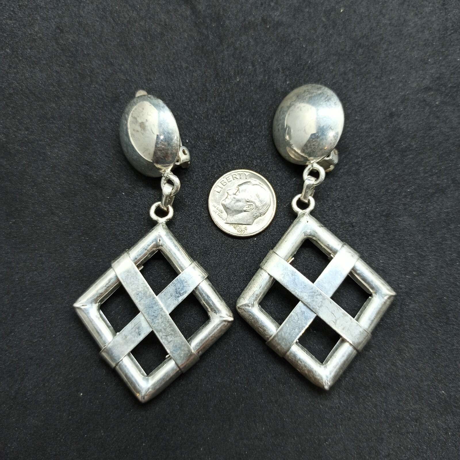 Authentic Vintage Large Long Statement Earrings C… - image 7