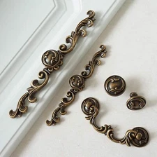 MFYS Antique Brass Cabinet Pull Knob Vintage Drawer Pull Handle Dresser Knob