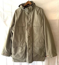 NEW Woolrich Men's Plaid Wool Lined Hooded Mountain Parka Jacket Shale Size L