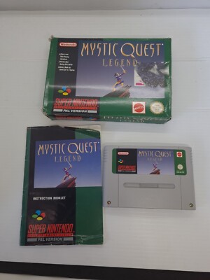 SNES Mystic Quest Legend boxed with manual Super Nintendo PAL Tested And Working