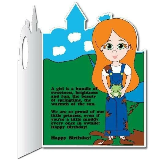 4' Stock Design Giant Cut Out Princess Birthday Card w/Envelope - Image 2 of 3