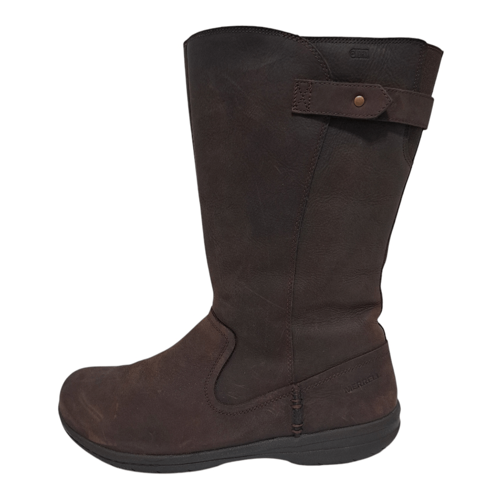 Merrell Encore Kasie Waterproof Western Core Leather Boots Retro Sz 11 Brunette