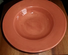 Oven Ware Handmade Mexico Peach Sausalito style Rimmed Soup Bowl 10" OF10