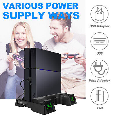 OIVO PS4 Stand Cooling Fan Station for Playstation 4/PS4 Slim/PS4 Pro with  Dual Controller EXT Port Charger Dock Station and 12 Game Slots