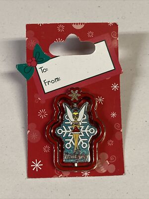 Disney Parks Tinkerbell Naughty or Nice Spinner Pin 2006 New on Card