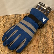 Hurley Men s Heat Block Party Snow Ski Snowboarding Gloves Size L/ XL Blue Grey