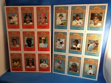 1981 PERMA GRAPHICS BASEBALL - AMERCIAN & NATIONAL LEAGUE (2) UNCUT SHEETS