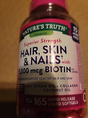 Hair Skin and Nails Vitamins | 165 Softgels | With Biotin | by Nature's Truth