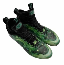 Men's 10 Under Armour Football Cleats Spotlight Lux MC LE Slime, Green Skull