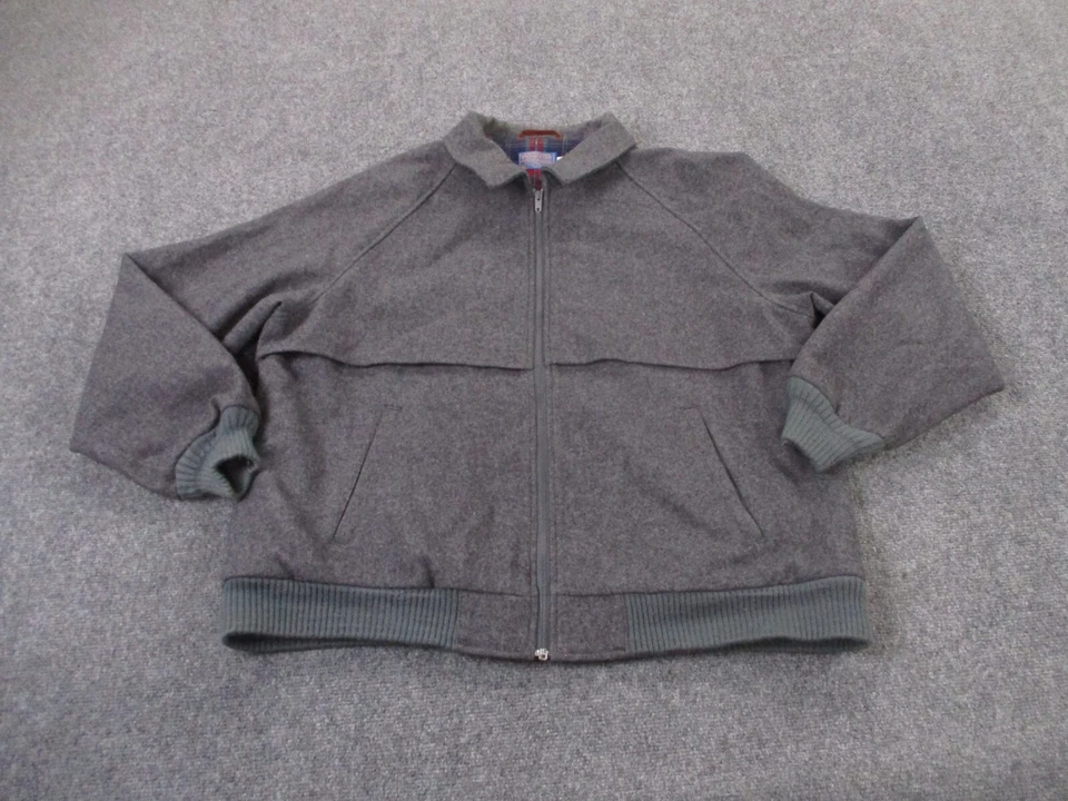 Chaqueta Pendleton Hombres XL Lana Cuadros Vintage Bombardero EE. UU. Forrada Exterior Granero Foto 2 de 4