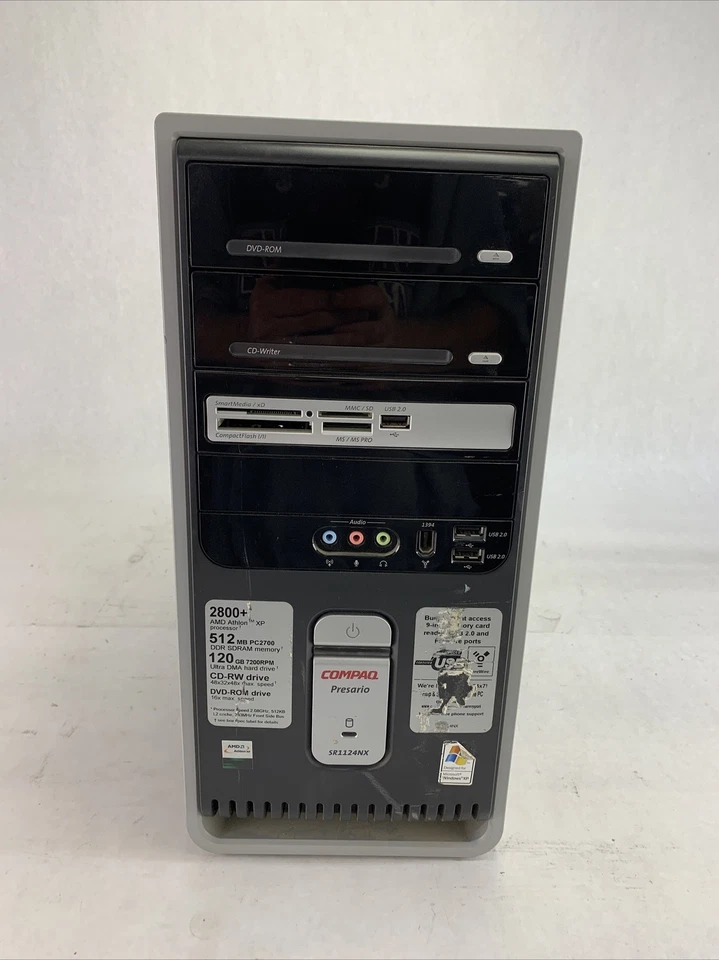 HP Presario SR1124NX MT AMD Athlon XP 2800 + 2.08GHz  1GB RAM No HDD No OS - Image 2 of 4