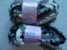 Needle Crafters Wide Mesh Ball Chain Ruffle yarn, Classic, lot of 2 (1.75 oz ea)