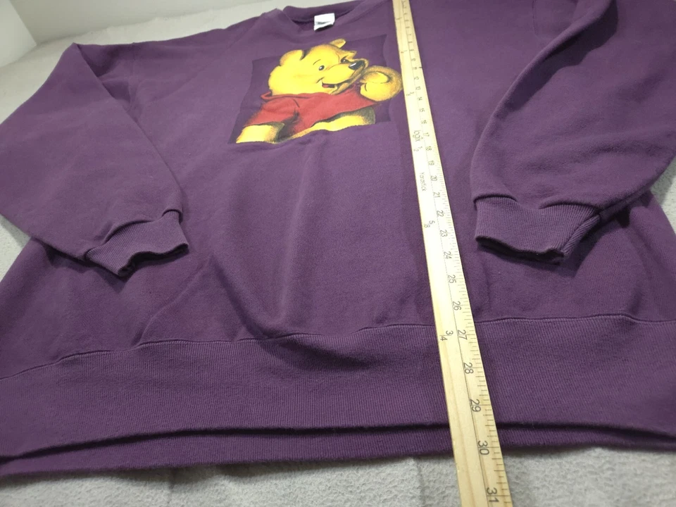 Moletom feminino vintage Winnie Pooh extra grande roxo anos 90 - Imagem 4 de 4