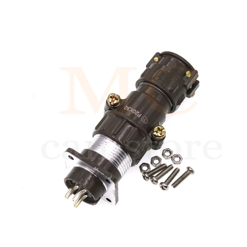 P20 Aviation connector 3 pin P20K3Q cable plug socket  metal cable connector  - Image 3 of 4