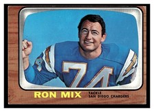 1966 TOPPS RON MIX #128 HOF SD CHARGERS MID HIGHER GRADE NO CREASES LOOKS NICE!