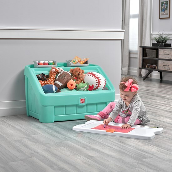 Step2 2-in-1 Toy Box Art Lid Mint - Kids Toy Box - BRAND NEW for sale online