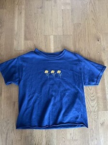 Girl’s J. Galt Short Sleeve Shirt Blue With Flowers One Size