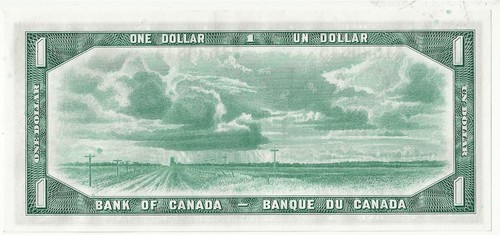 BC-29b 1954 Canada Devil's Face 1 dollar note (Beattie-Coyne) UNC (world lot) - Picture 2 of 2