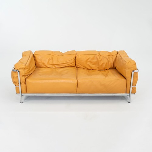 2010s Le Corbusier for Cassina LC3 Settee / Two Seat Sofa / Loveseat in Cognac - Picture 9 of 12