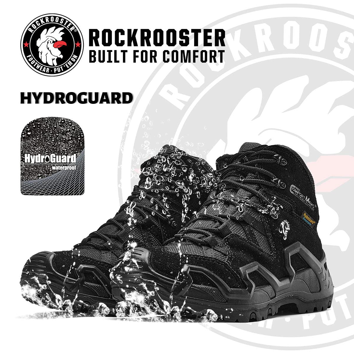 ROCKROOSTER Men's Hiking Boots Waterproof Ankle Work Boot Military