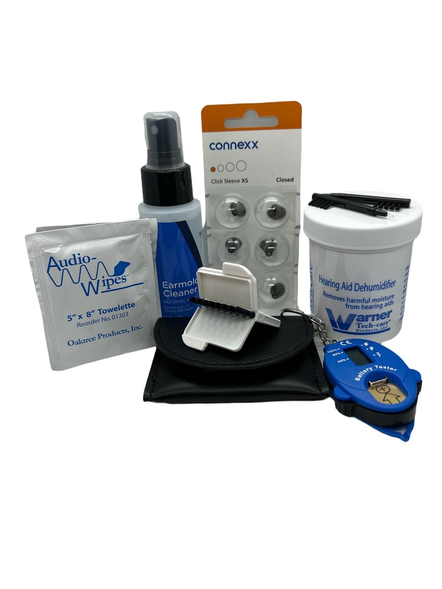 Ric Hearing Aid Cleaning Kit with Connexx XS Click Sleeves Closed