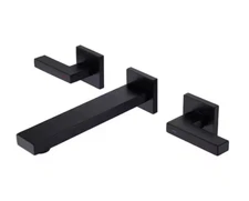 BWE A-93015-B Wall Mounted Bathroom Faucet HANDLES SCRATCHED Matte Black OB