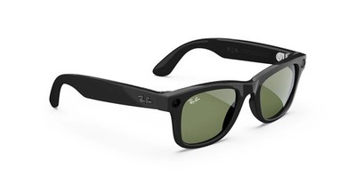 Ray-Ban Meta Wayfarer Smart Sunglasses - Shiny Black/G15 Green New In Box SEALED