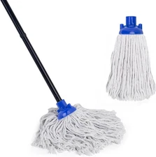 KeFanta Mop for Floor Cleaning,2 Pcs Cotton String Wet Mops Small, Blue 