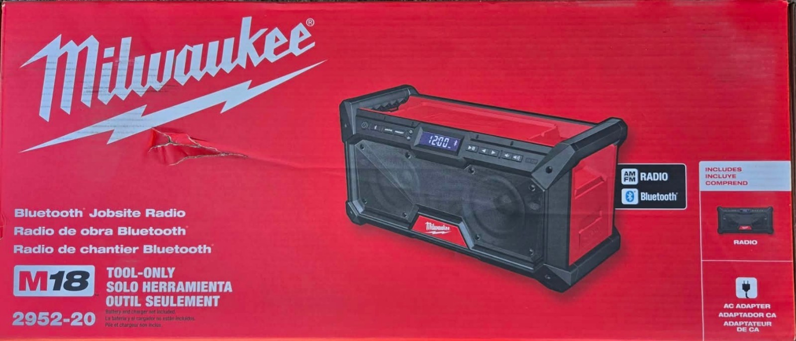 Milwaukee M18 18V Lithium-Ion Cordless Jobsite Radio 2952-20 NEW