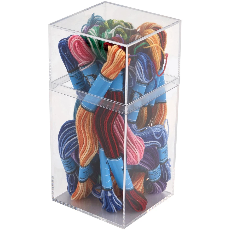 Прозрачный высокий прямоугольный пластиковый контейнер 036C 2,75 дюйма WX2,625 дюйма DX5,75 дюйма в высоту упаковка - Изображение 4 из 4