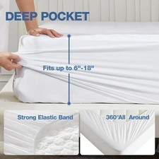 100 Waterproof Mattress Protector Mattress Pad 18" Deep Quilted Mattress Cover