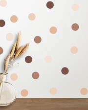 Neutral Boho Polka Dot Wall Decals - 150 2-inch Brown Wall Stickersl  Earthy...