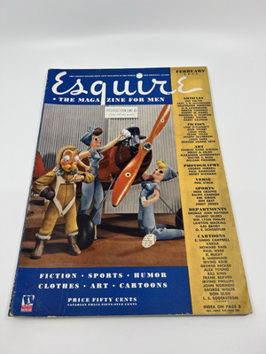 Esquire Magazine FEB 1943 VARGAS GATEFOLD Charles Dana Gibson Girl Linda Darnell