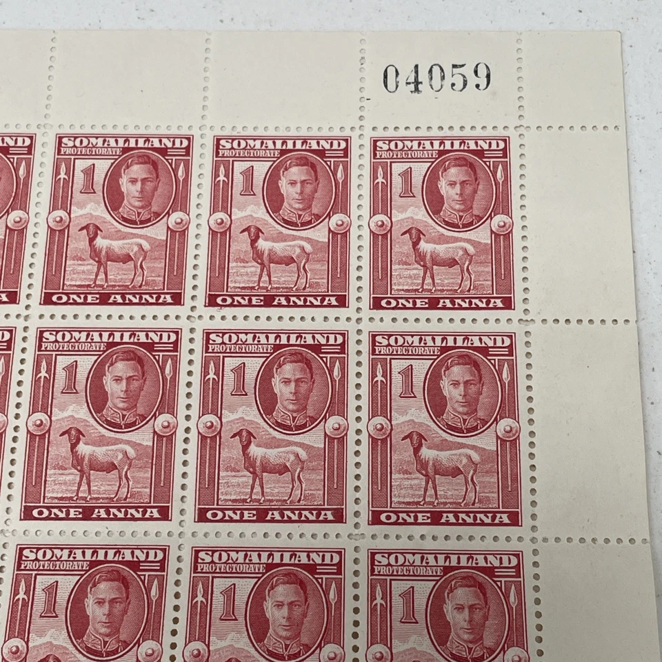 Somaliland Protectorate 1942 KGVI Stamps MNH Sheet - 120 Stamps  - Image 3 of 4