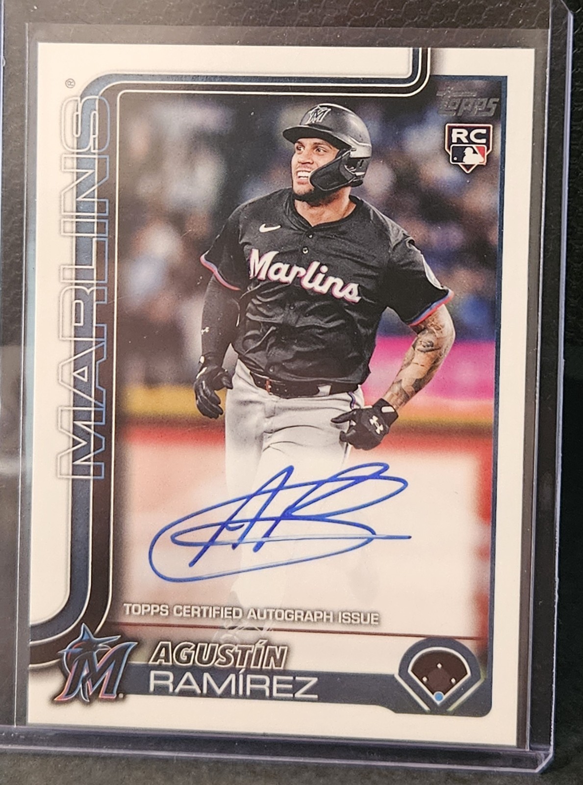 2025 Topps Update #US11 Agustin Ramirez Real One On Card AUTO ROOKIE SP Marlins