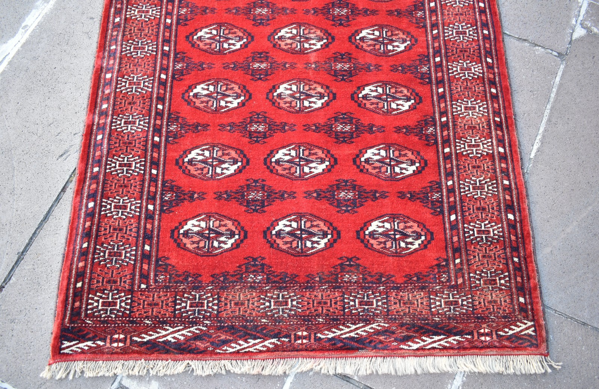 Vintage Tribal Rug 39'' x 50'' Turkoman Hand-knotted Rug Tribal